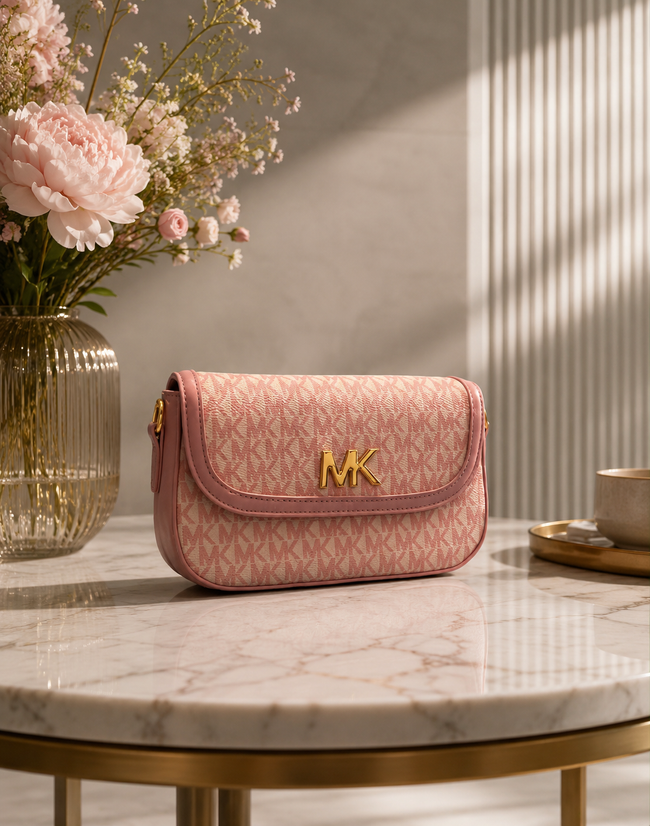 The Madison Monogram Flap Crossbody – Pink