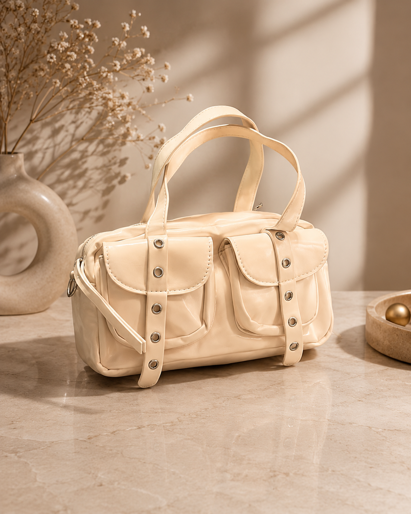 The Harper Utility Satchel & Shoulder Bag – Cream