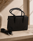The Bianca Textured Structured Tote & Crossbody – Black