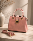 The Amara Textured Structured Tote & Crossbody – Blush Pink