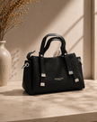 The Aria Textured Tote & Crossbody – Black