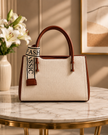 The Canvas Classic Structured Satchel & Crossbody – Off-White & Cognac