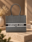 The Harper Houndstooth Statement Tote – Black & White