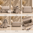 The Elise Textured Flap Crossbody & Mini Purse Set – Cream